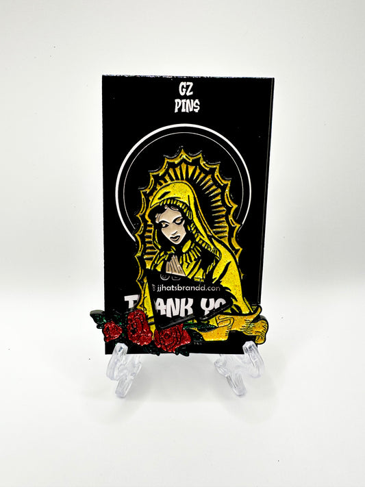 Yellow Virgen de Guadalupe Pin