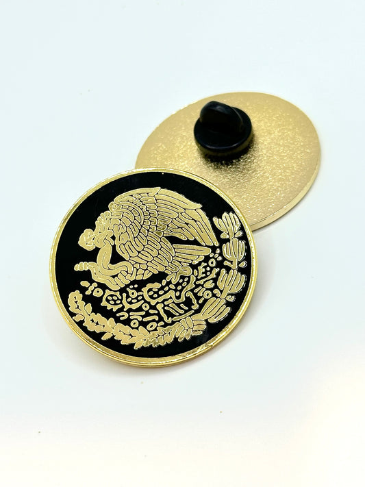 Black and Gold Mexican Eagle Pin